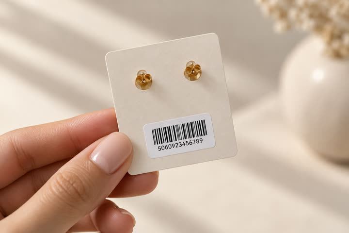 30 x 19 mm label in use, jewellery, small retail